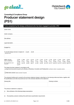 B-086 Producer statement design (PS1)