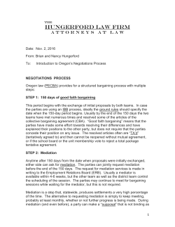 Collective Bargaining Process - Oregon Community College