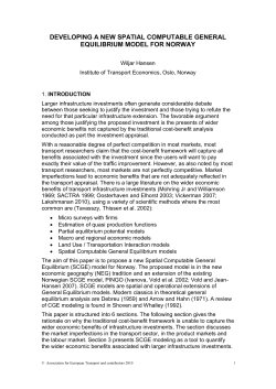 Developing a new Spatial Computable General Equilibrium model