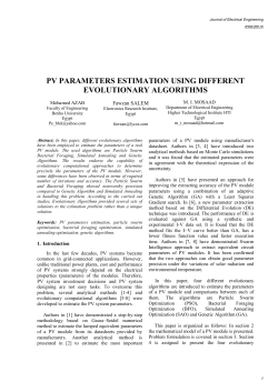 pv parameters estimation using different evolutionary algorithms