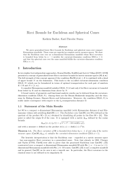 Ricci Bounds for Euclidean and Spherical Cones