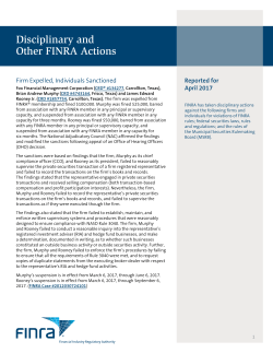 Disciplinary Actions for April 2017