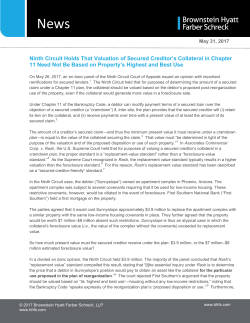 Ninth Circuit Holds That Valuation of Secured Creditor`s Collateral in