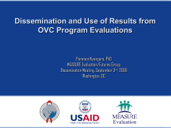 Dissemination and Use of Results from OVC