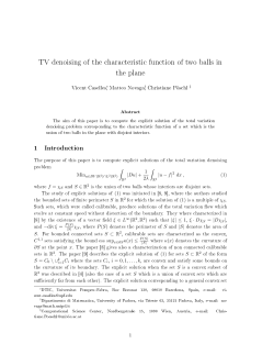 TV denoising of the characteristic function of two balls in the plane
