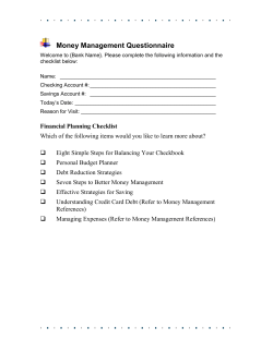 Financial Planning Check List