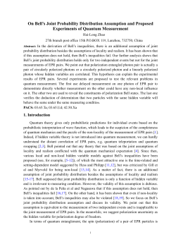 On Bell`s Joint Probability Distribution Assumption and