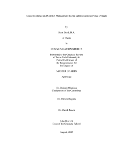 Social Exchange and Conflict Management Tactic Selection among