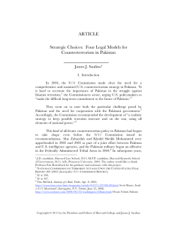 Four Legal Models for Counterterrorism in Pakistan