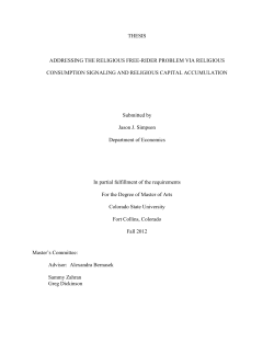 THESIS ADDRESSING THE RELIGIOUS FREE