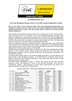 24 HEURES MOTOS 2017 Tati Team Beaujolais Racing, winner of