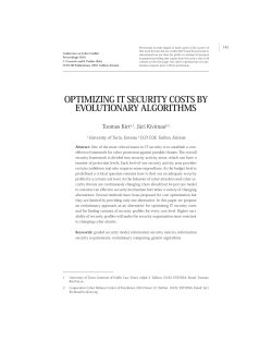 optimizing it security costs by evolutionary algorithms