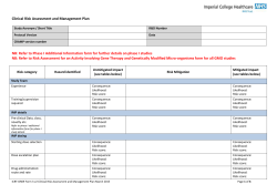 Risk Matrix - Imperial CRF