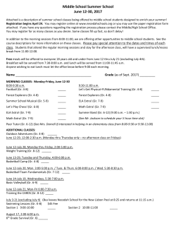 Middle School Summer School June 12