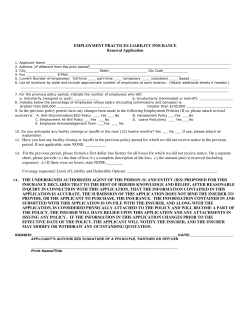 EMPLOYMENT PRACTICES LIABILITY INSURANCE Renewal