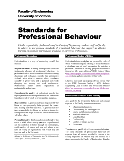 Standards for Professional Behaviour