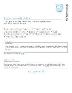 Synthesis of Advanced Hybrid Polymeric Nanomaterials and