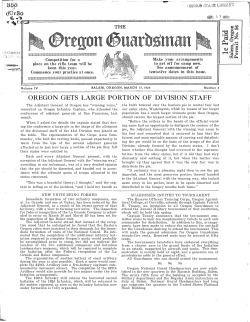 OREGON GETS LARGE PORTION OF DIVISION STAFF
