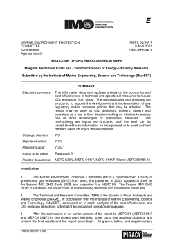 MARINE ENVIRONMENT PROTECTION COMMITTEE 62nd session