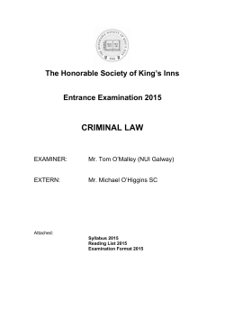 criminal law - King`s Inns
