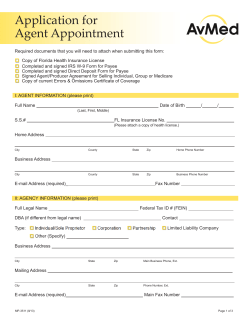 Application for Agent Appointment