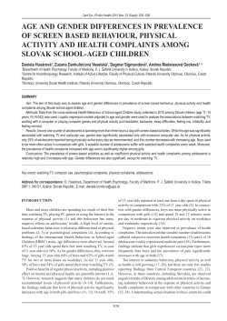 age and gender differences in prevalence of screen based
