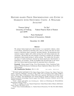 History-based Price Discrimination and Entry in