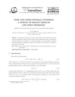 Time and norm optimal controls - UCLA Department of Mathematics
