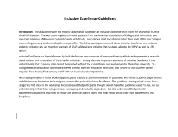 Inclusive Excellence Guidelines - University of Wisconsin Whitewater