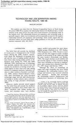 Technology and job separation among young adults, 1980-98