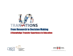 From Research to Decision Making
