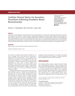 Acellular Dermal Matrix for Secondary Procedures Following