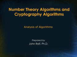 Number Theory Algorithms