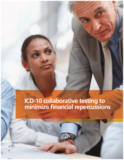 ICD-10 collaborative testing to minimize financial impact