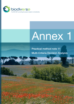 Multi-Criteria Decision Analysis