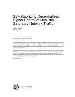 Self-Stabilizing Decentralized Signal Control of