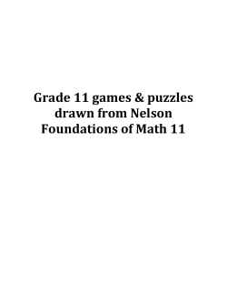Math 11 puzzles and games from Nelson book