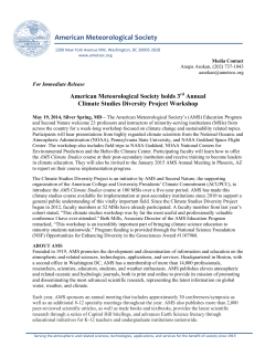 American Meteorological Society holds 3rd Annual Climate Studies