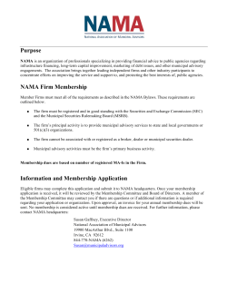 Purpose NAMA Firm Membership Information and Membership