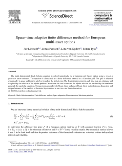 Space&ndash;time adaptive finite difference method for European multi