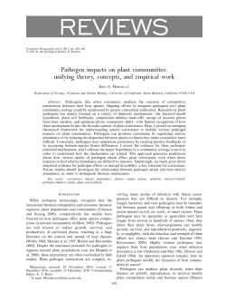 Pathogen impacts on plant communities: unifying theory, concepts