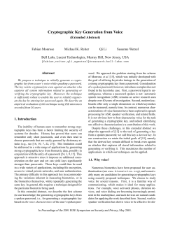 Cryptographic Key Generation from Voice