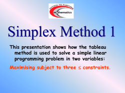 Simplex Method 1 - Life Learning Cloud