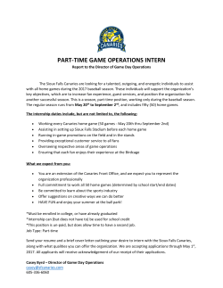 PART-TIME GAME OPERATIONS INTERN