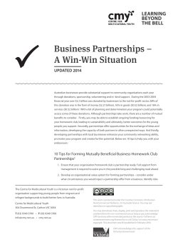 Business Partnerships &ndash; A Win-Win Situation