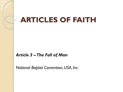 ARTICLES OF FAITH Article 3