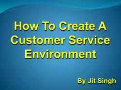 how to create a customer service environment