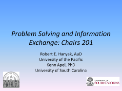 Problem Solving and Information Exchange: Chairs 201