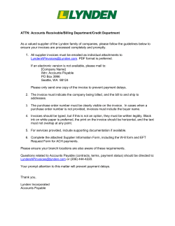 ATTN: Accounts Receivable/Billing Department/Credit