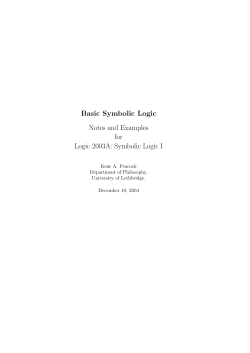 Symbolic Logic I - U of L Class Index